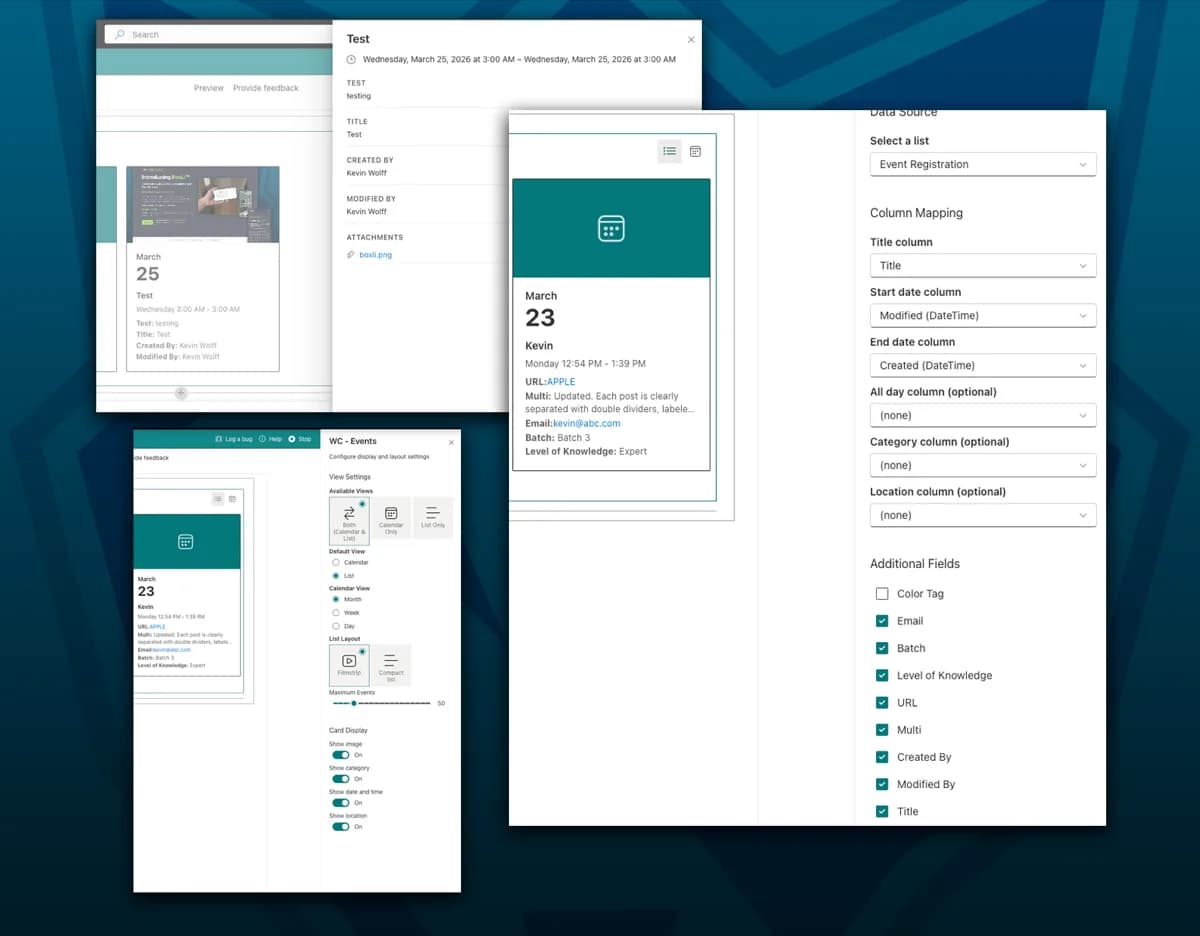 WC - Events: A Free SharePoint Web Part That Shows the Fields You Actually Need